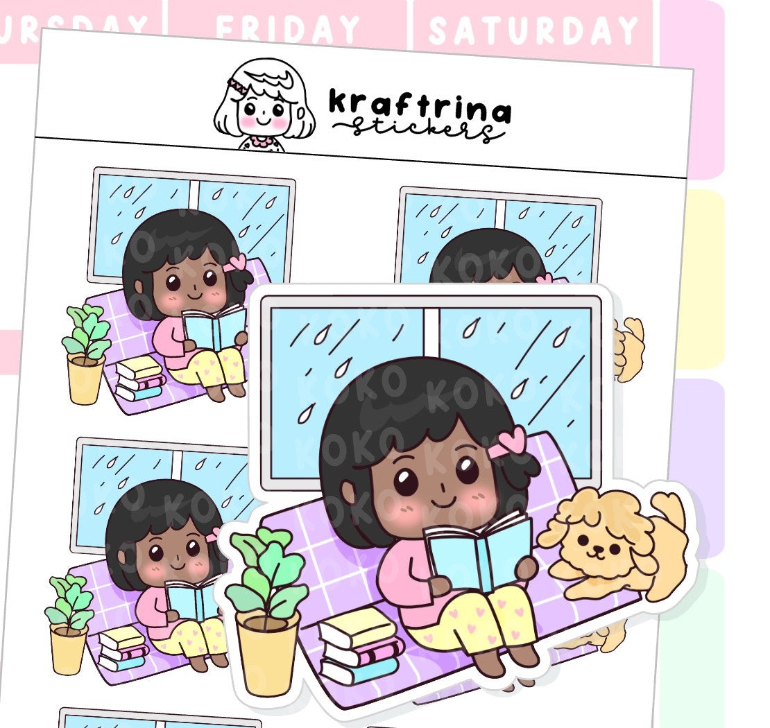 BOOKS, RAIN AND MY DOG (63-K008 DECO)