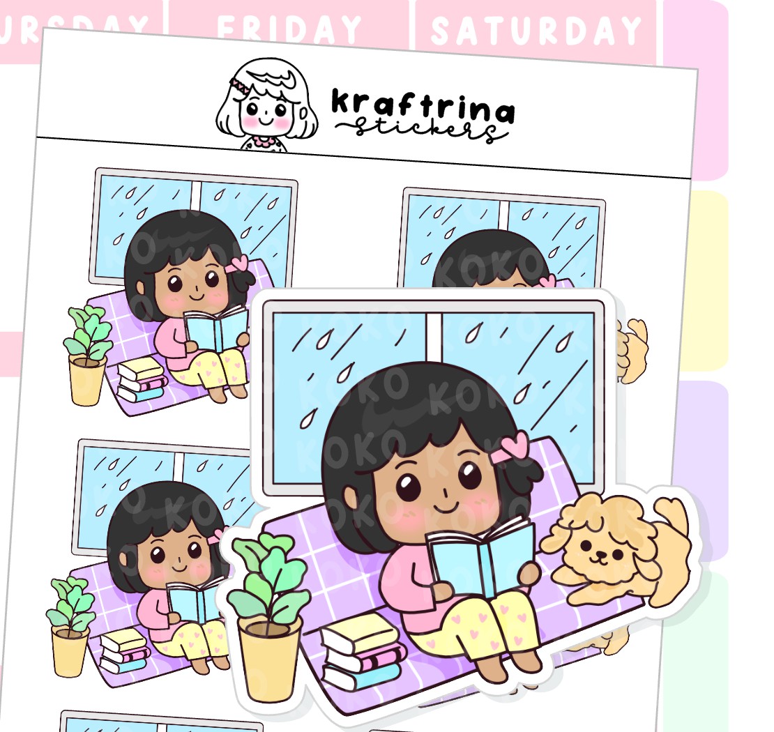 BOOKS, RAIN AND MY DOG (63-K008 DECO)