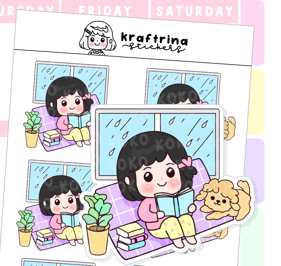 BOOKS, RAIN AND MY DOG (63-K008 DECO)