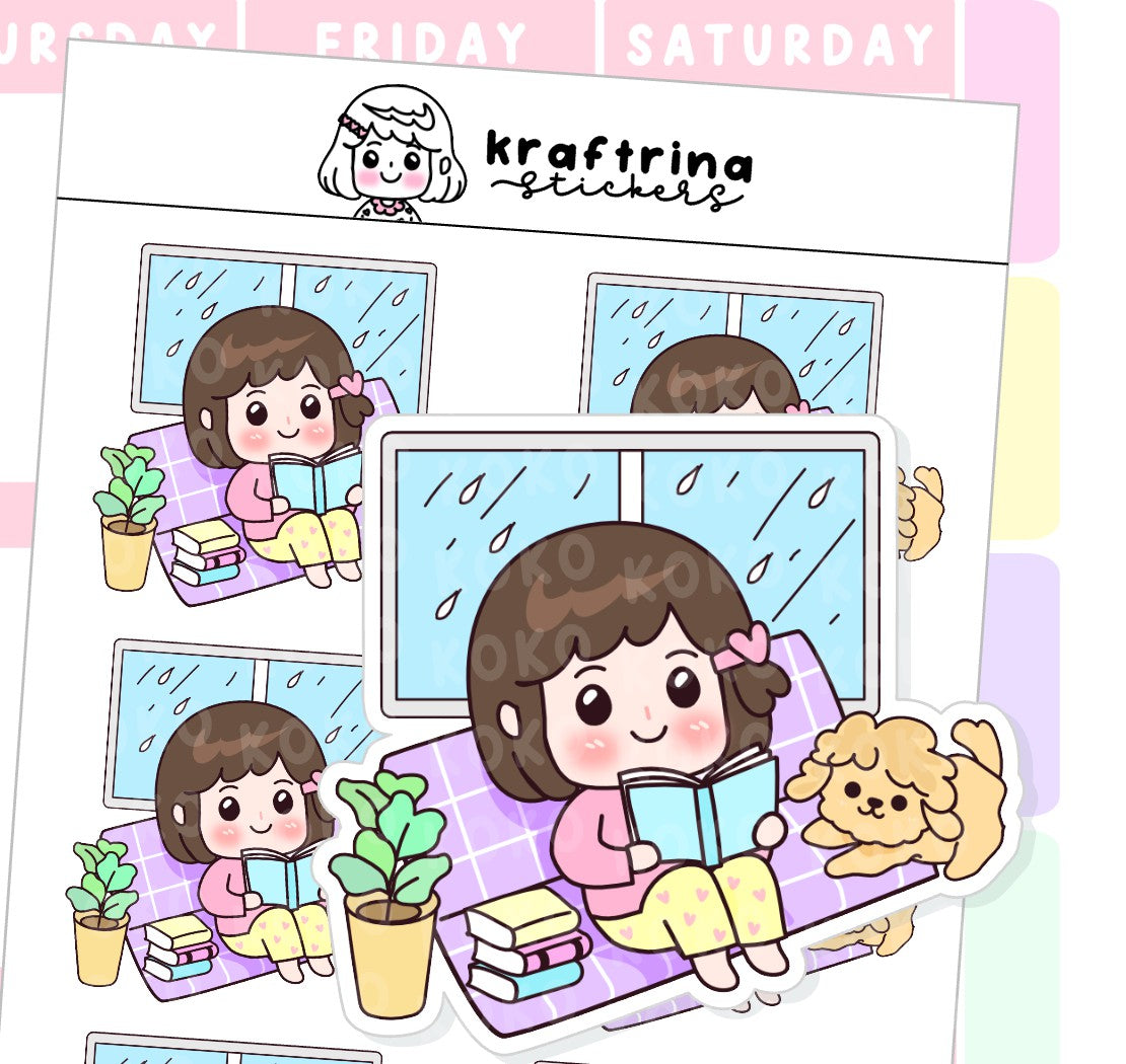 BOOKS, RAIN AND MY DOG (63-K008 DECO)