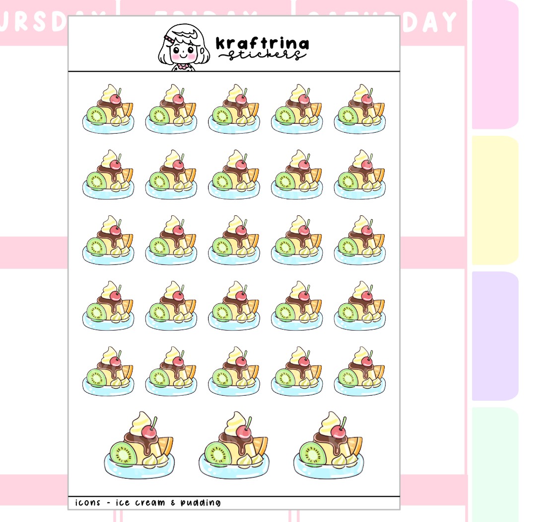 ICONS - DESSERT, ICE CREAM, FRUITS