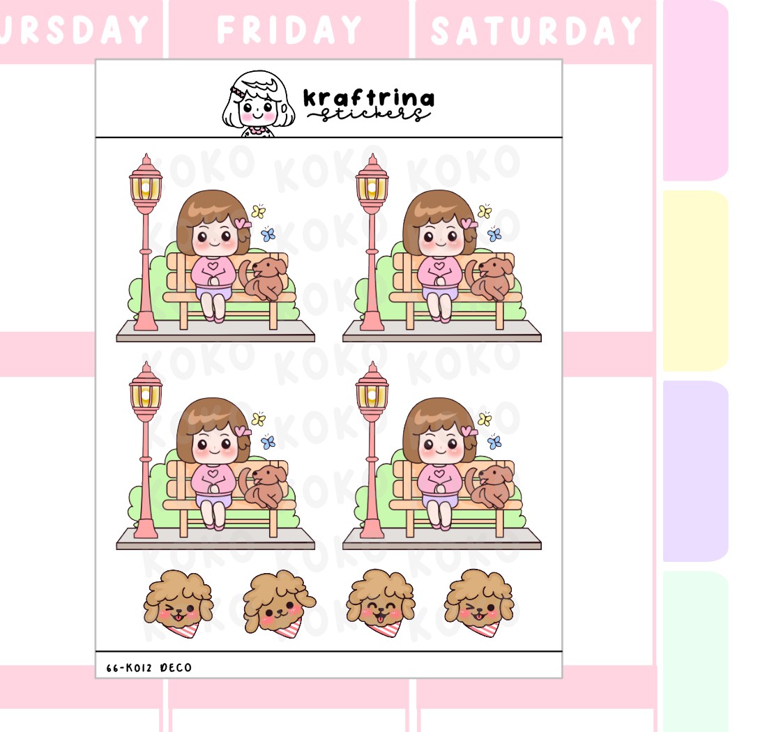 HANG OUT WITH MY DOG BIG STICKERS (66-K012 DECO)