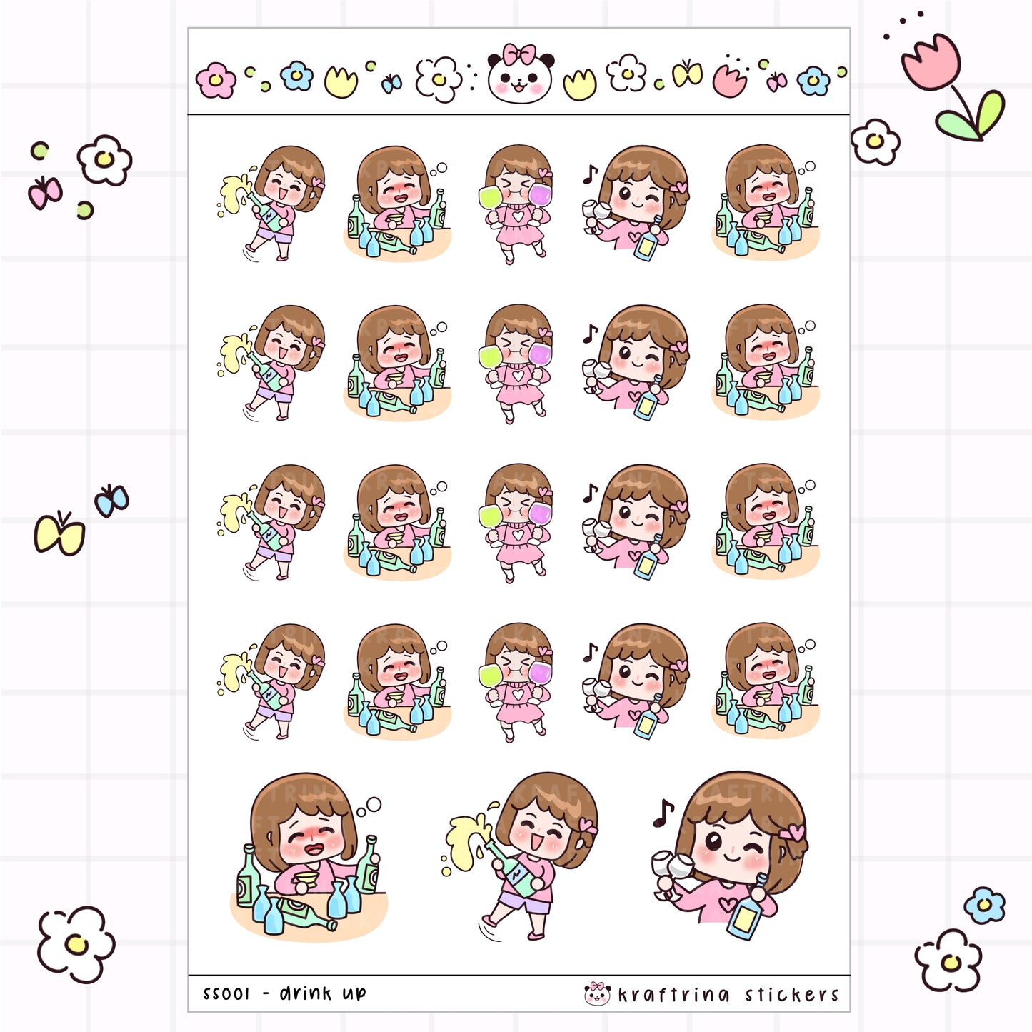 SAMPLER SHEET - LETS DRINK (SAMPLE LISTING)