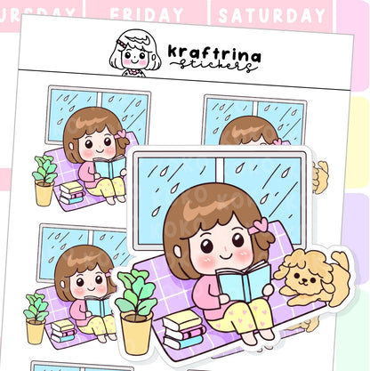 BOOKS, RAIN AND MY DOG (63-K008 DECO)
