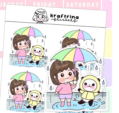I LOVE THE RAIN BIG STICKERS (66-K010 DECO)