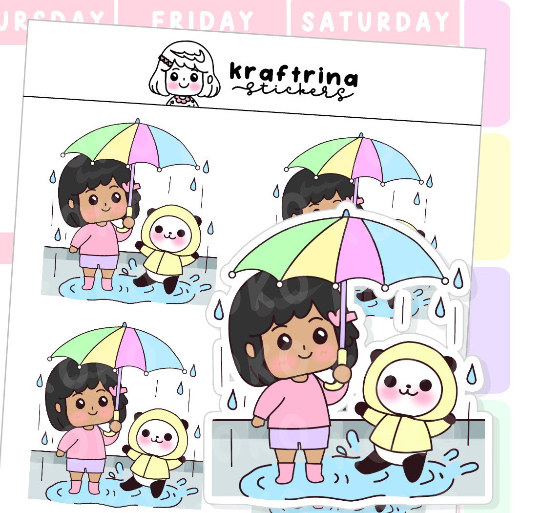 I LOVE THE RAIN BIG STICKERS (66-K010 DECO)