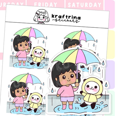 I LOVE THE RAIN BIG STICKERS (66-K010 DECO)