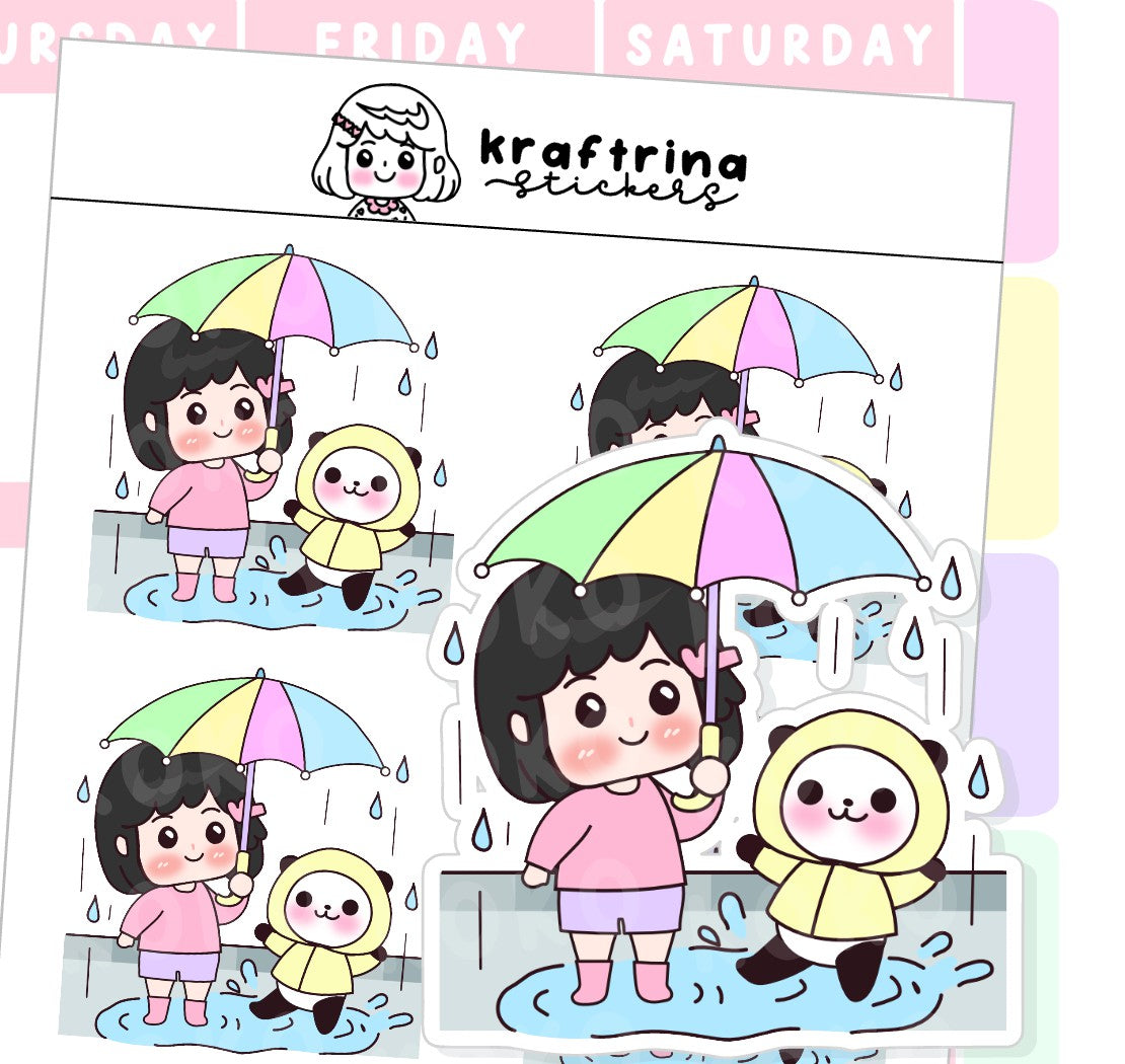 I LOVE THE RAIN BIG STICKERS (66-K010 DECO)