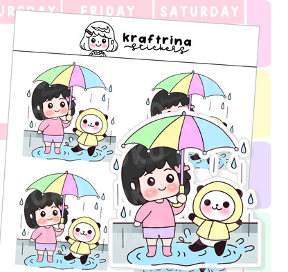 I LOVE THE RAIN BIG STICKERS (66-K010 DECO)