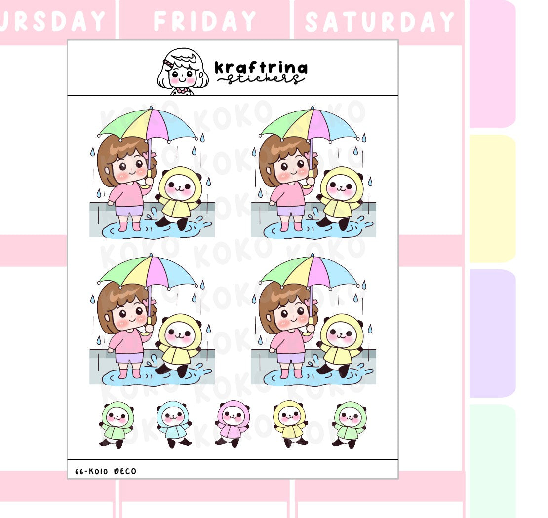 I LOVE THE RAIN BIG STICKERS (66-K010 DECO)